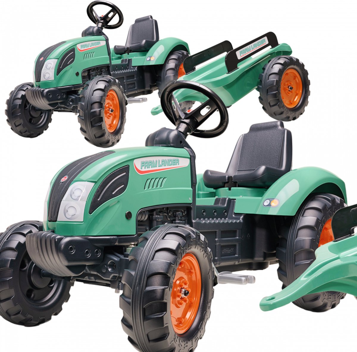   Tractor Farm Lander Set Vintage Groen met Aanhanger 3-7 Jaar - 60% Gerecycled Plastic