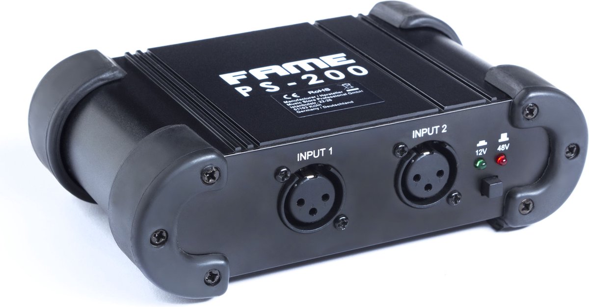 Fame Audio PS-200 2-kanaal Phantomvoeding - Fantoomvoedingsadapter