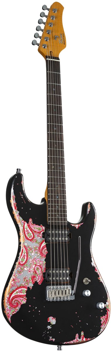 Fame Custom ST RW Worn Licorice over Paisley - ST-Style elektrische gitaar