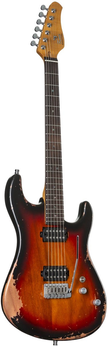 Fame Custom ST RW Worn Sunburst - ST-Style elektrische gitaar