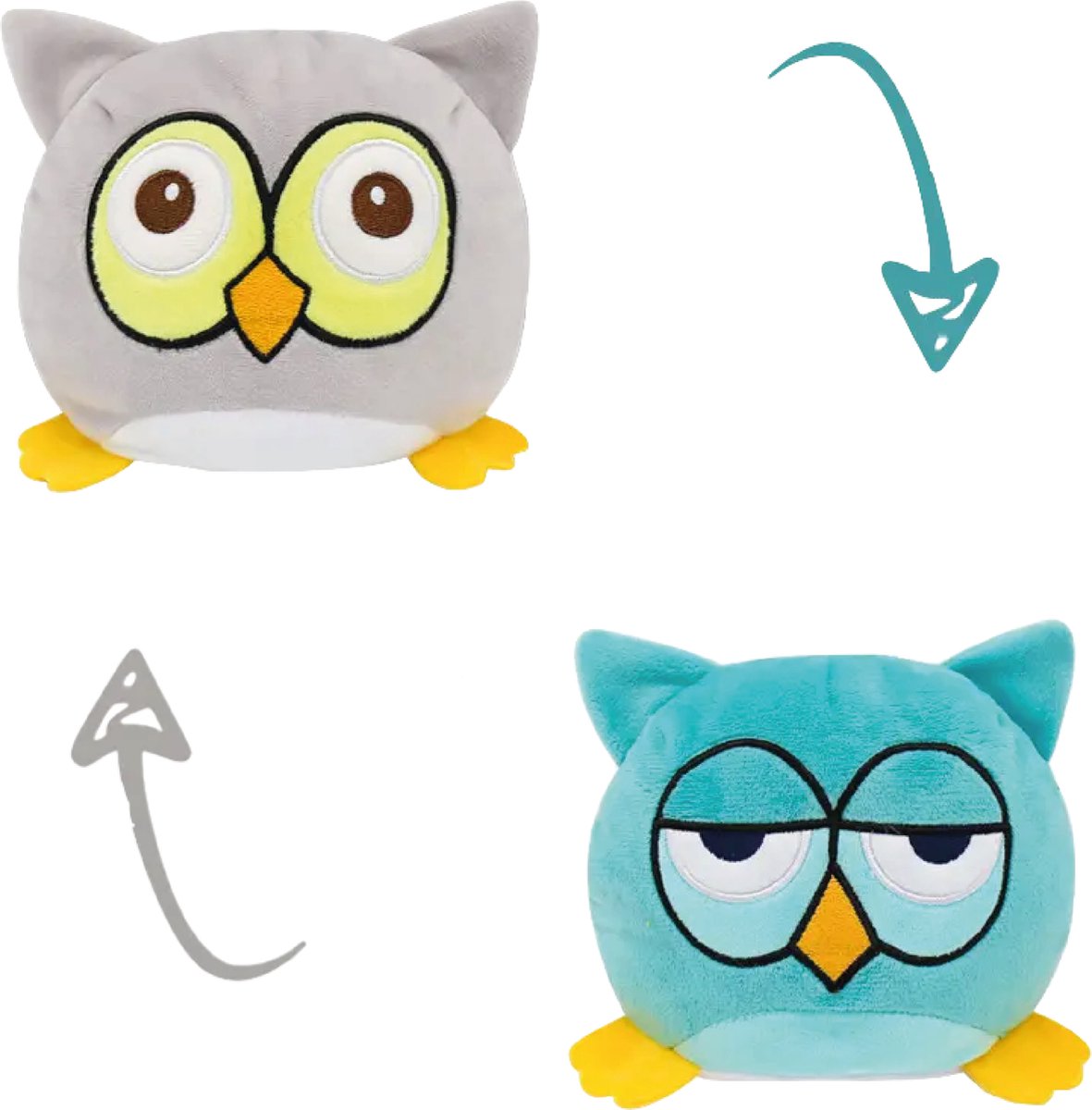 Omkeerbare Uil - Familie Flippie - Actief & Verveeld - Heerlijk zacht