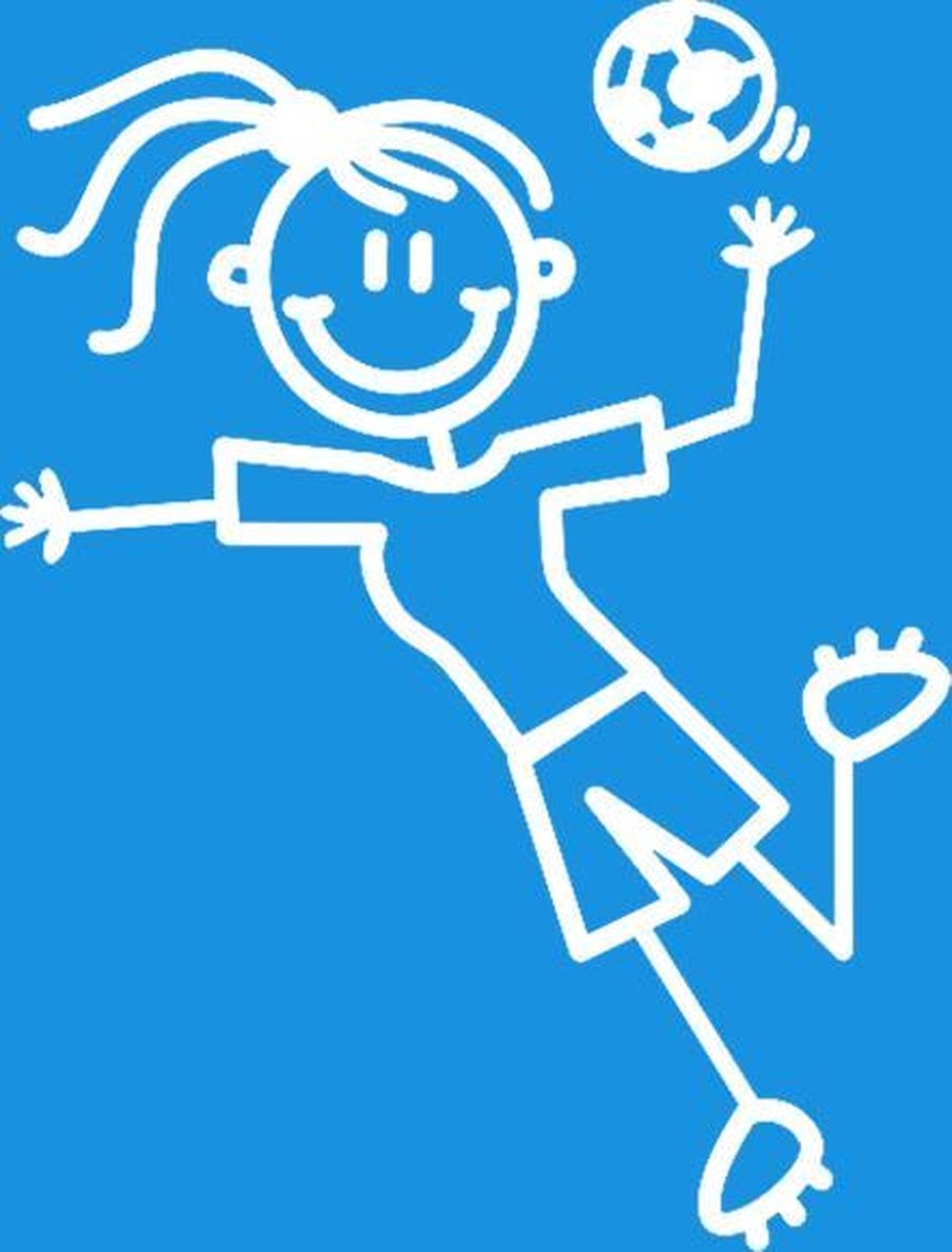 Meisje volleybal - autosticker - wit - 9 cm