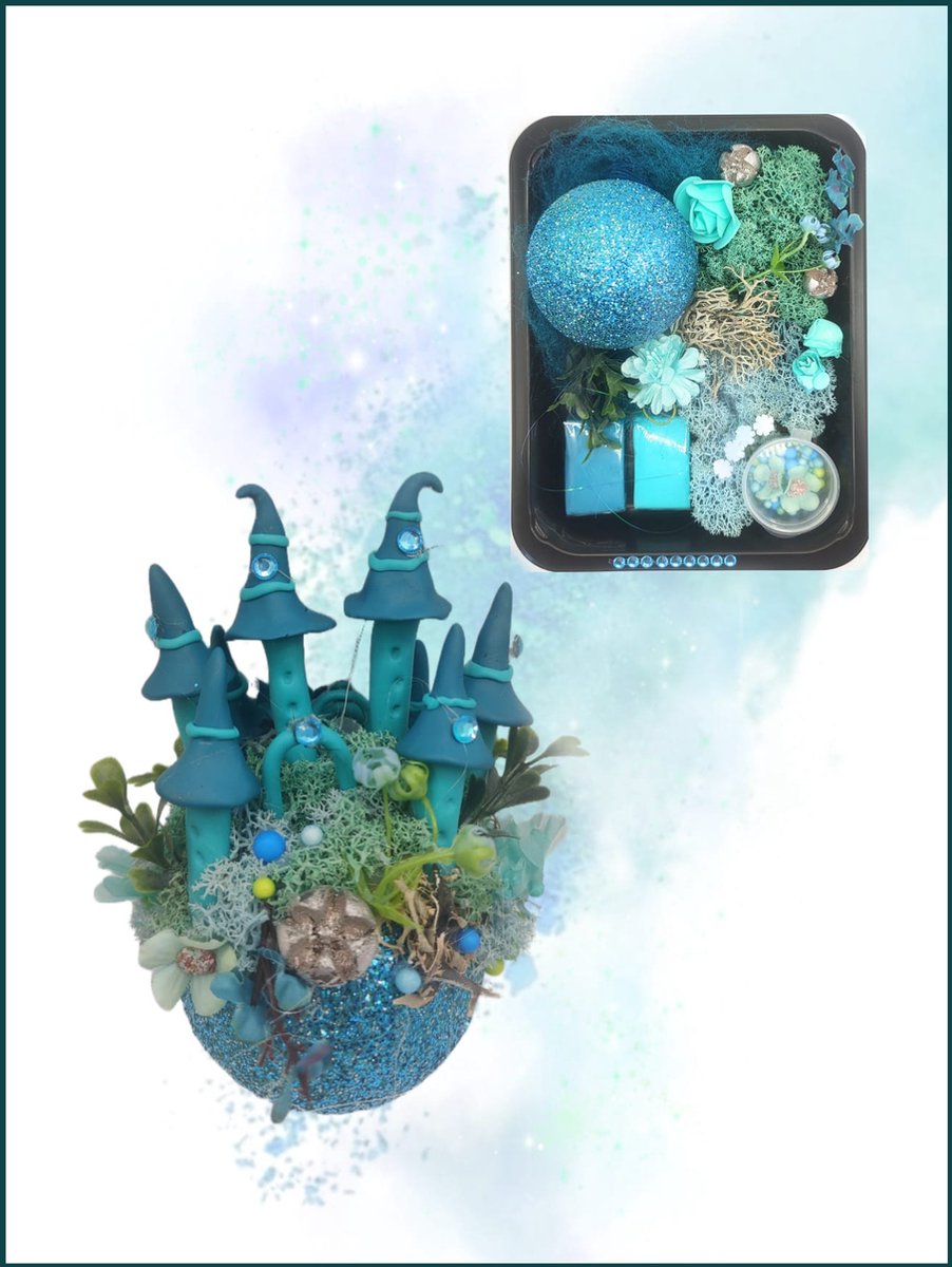 Fantasyatelier - Doe het zelf knutsel pakket - Kasteelbol - Turquoise