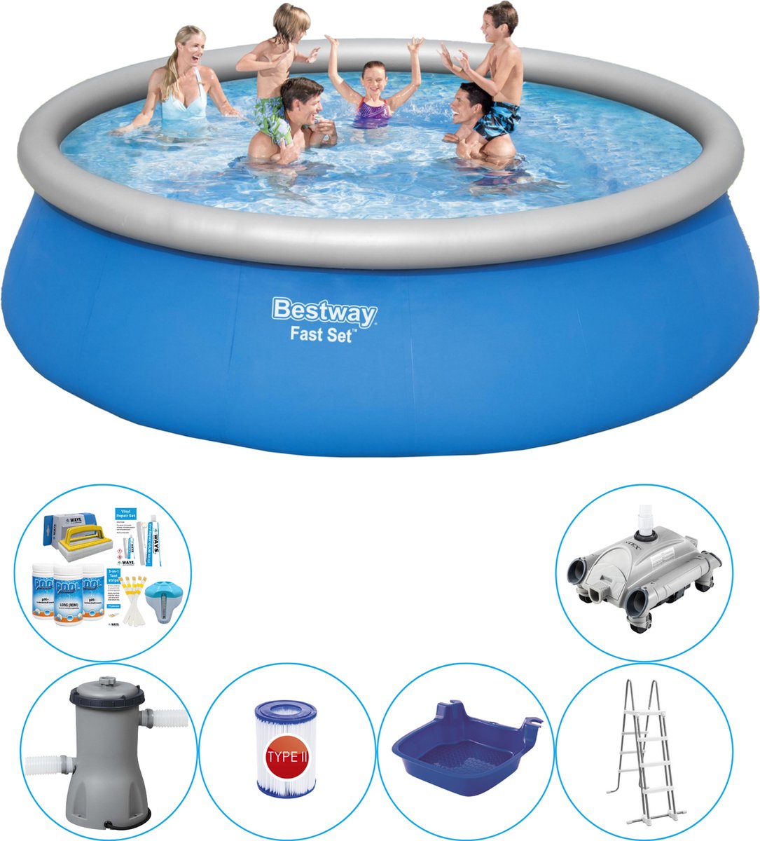 Fast Set Rond 457x122 cm - 7-delig - Zwembad Inclusief Accessoires