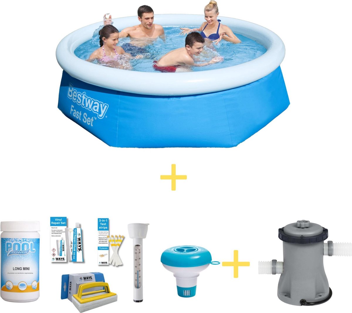 Zwembad - Fast Set - 244 x 66 cm - Inclusief WAYS Onderhoudspakket & Filterpomp