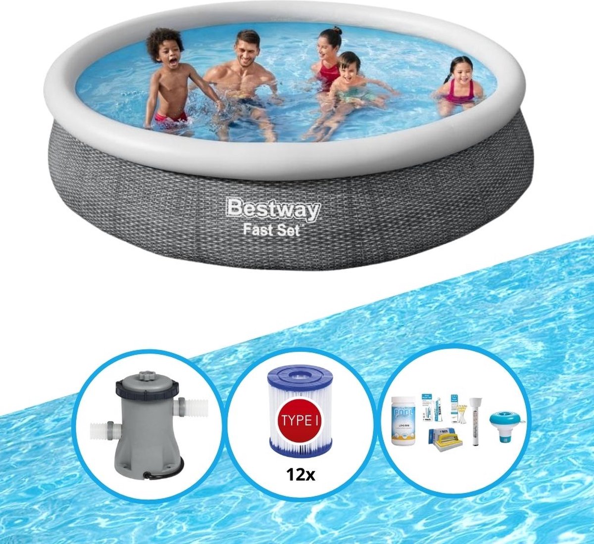 Zwembad Fast Set - 366x76 cm - Zwembad Bundel