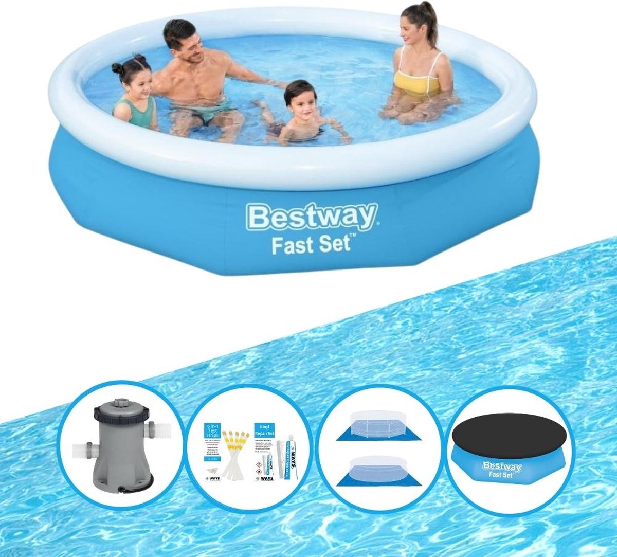 Zwembad Fast Set - Inclusief accessoires - 305x66 cm