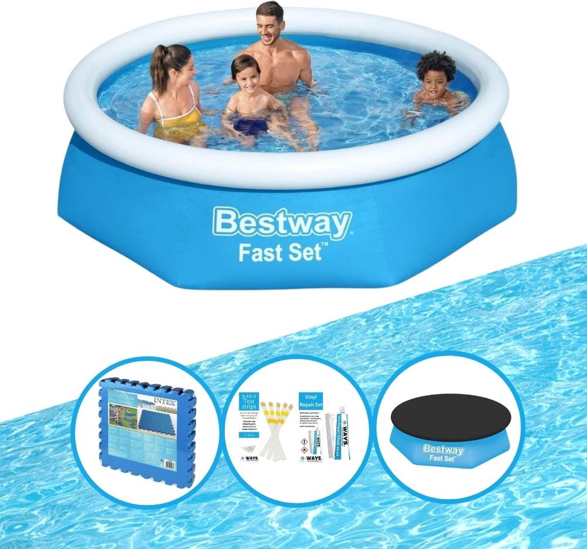 Zwembad Fast Set 244x61 cm - Inclusief accessoires