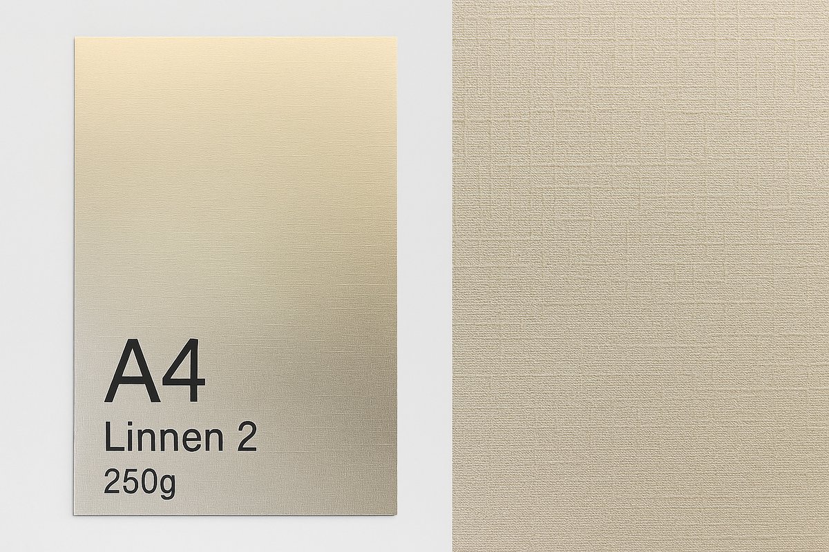 Favini® – 25 vel Linnen 2 Persing Papier – A4 – Hoogwit – Cardstock - 250 g/m² – Enkelzijdig Geperst – Embossed Structuur – Zuurvrij Zwaar Papier