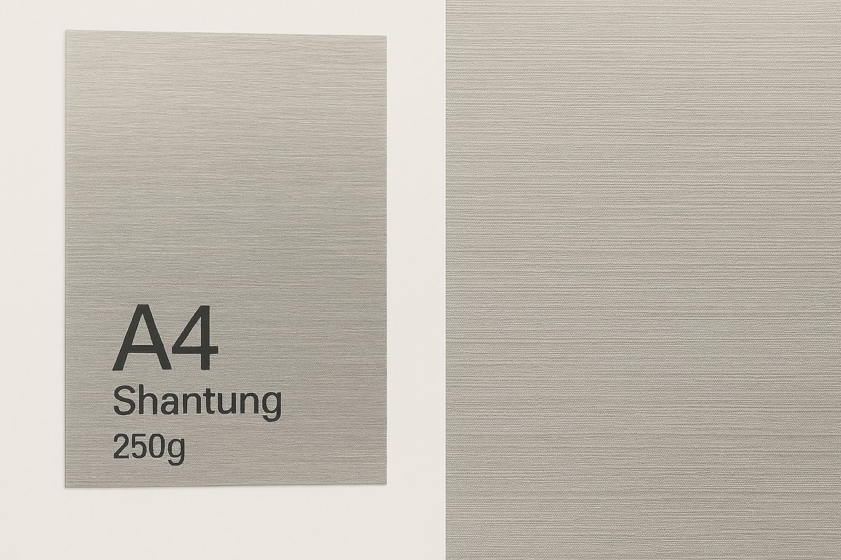 Favini® – 25 vel Shantung Persing Papier – A4 – Hoogwit – Cardstock - 250 g/m² – Enkelzijdig Geperst – Embossed Structuur – Zuurvrij Zwaar Papier