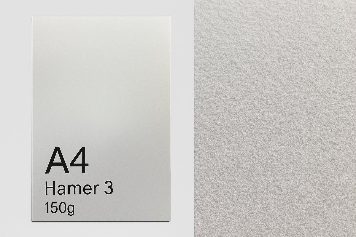 Favini® – 30 vel Hamer 3 Persing Papier – A4 – Hoogwit – Cardstock - 150 g/m² – Enkelzijdig Geperst – Embossed Structuur – Zuurvrij Zwaar Papier