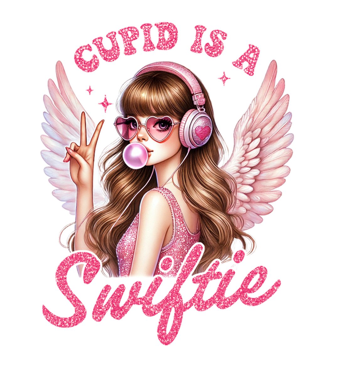 Cupid is a Swiftie / Strijkapplicatie - Opstrijkbaar - Iron-on Patch - textielbedrukking