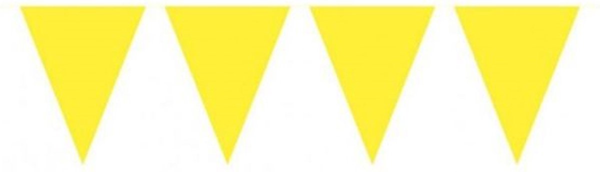 Vlaggenlijn Geel vlaggelijn 10 vlaggen ca 10 meter lang 29 cm hoog en 20 cm lang - Geel vlaggelijn