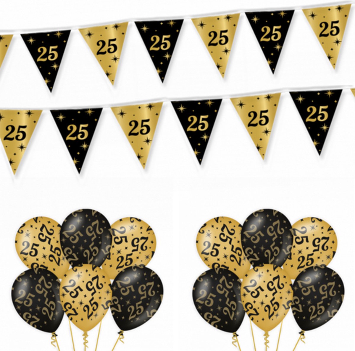 25 jaar feestpakket Classy Black-Gold