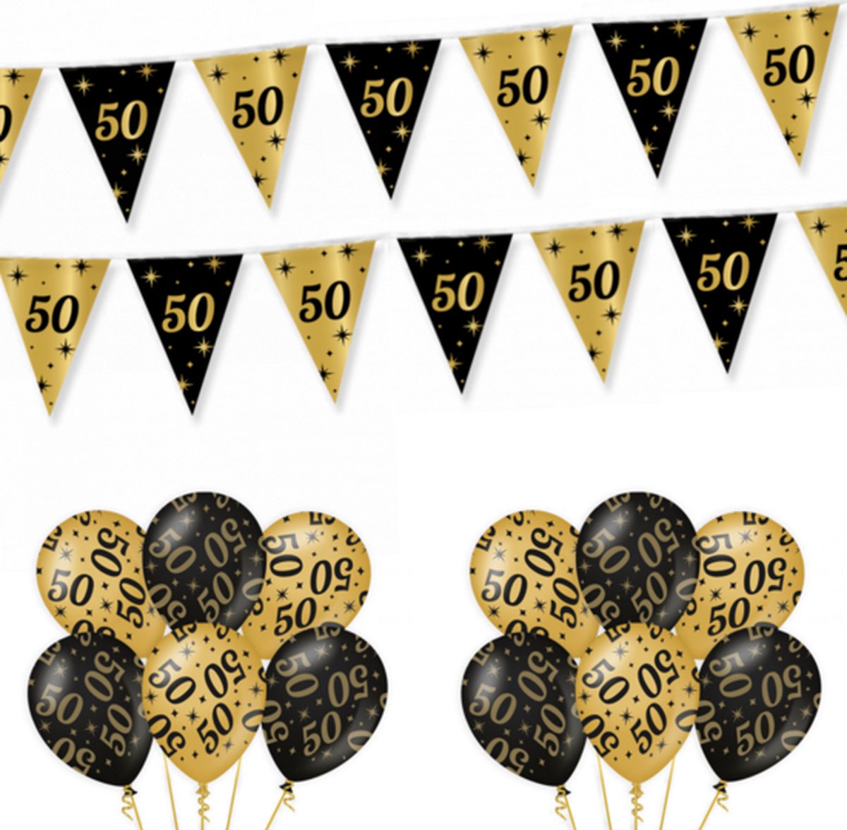 50 jaar feestpakket Classy Black-Gold