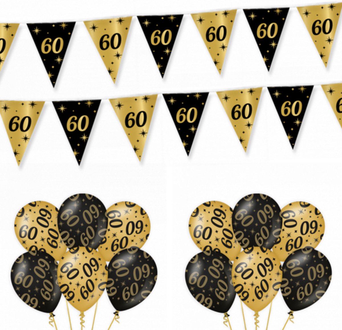 60 jaar feestpakket Classy Black-Gold