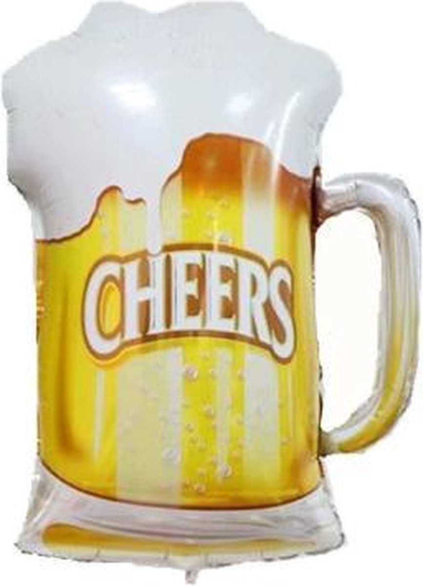 Bierpul ballon - 70cm - Ballonnen - Bierglas - Bier - Folieballon - Feest - Versiering - Leeg - Folie Ballon - Cheers