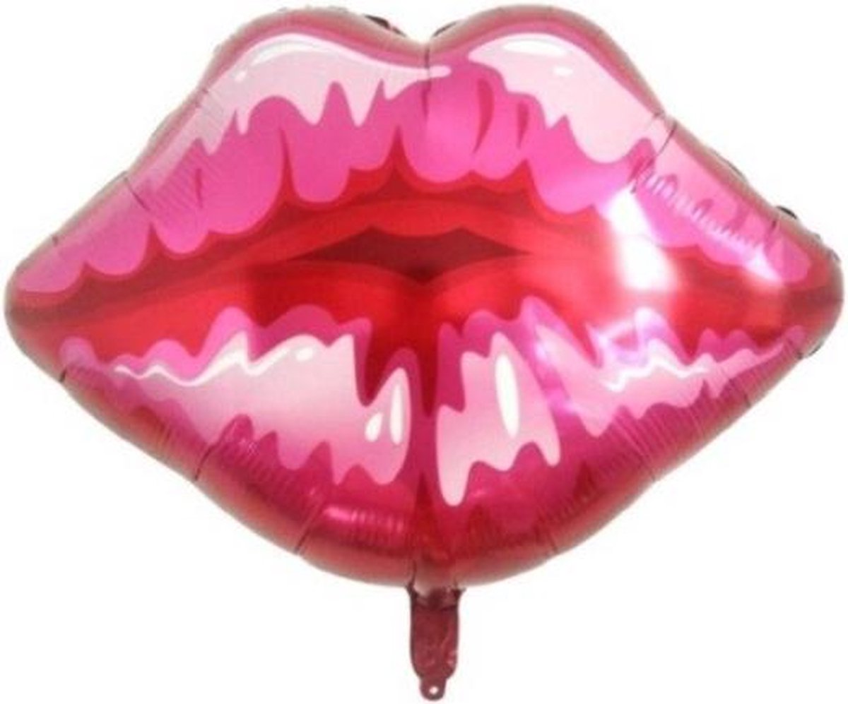 Kus Ballon - XL - 64x76cm - Lippen - Zoen - Liefde - Ballonnen - Kusje - Zoenen - Lips - Thema feest - Verrassing - Helium ballon - Verjaardag - Folie ballon - Leeg - Sweet 16/18- Valentijn - Verliefd - Make up - Lippenstift - Meisje - Girl - Vrouw