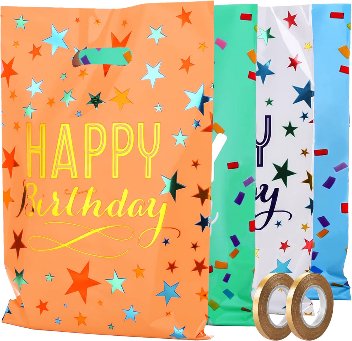 Feestio Uitdeelzakjes 100 Stuks - 17 x 25 cm - Snoepzakjes - Traktatie Zakjes Kinderfeestje - Cadeauzakjes Cadeautasjes - Verjaardag