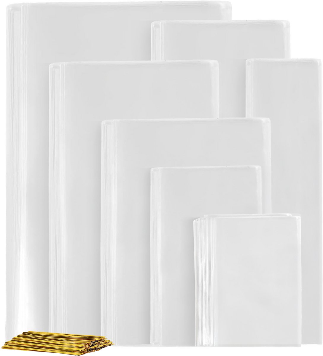 Feestio Uitdeelzakjes Mix Set - 300 Stuks - Snoepzakjes - Traktatie Zakjes Kinderfeestje - Cellofaanzakjes Transparant - Cadeauzakjes - Snoepzak