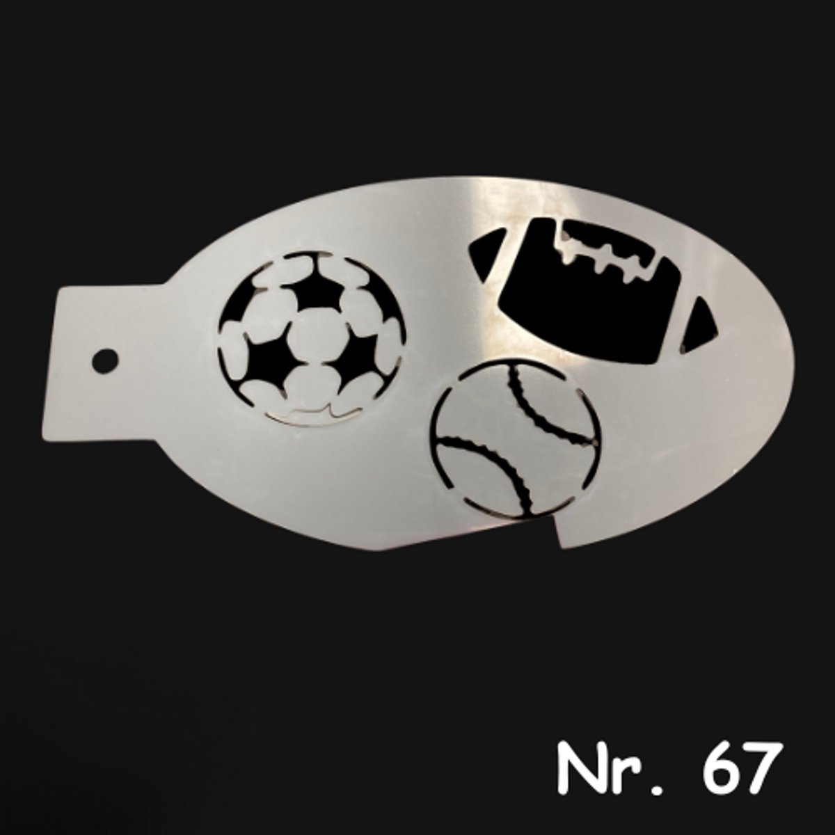 Schminksjabloon - bal sporten (nr. 67) - 12cm