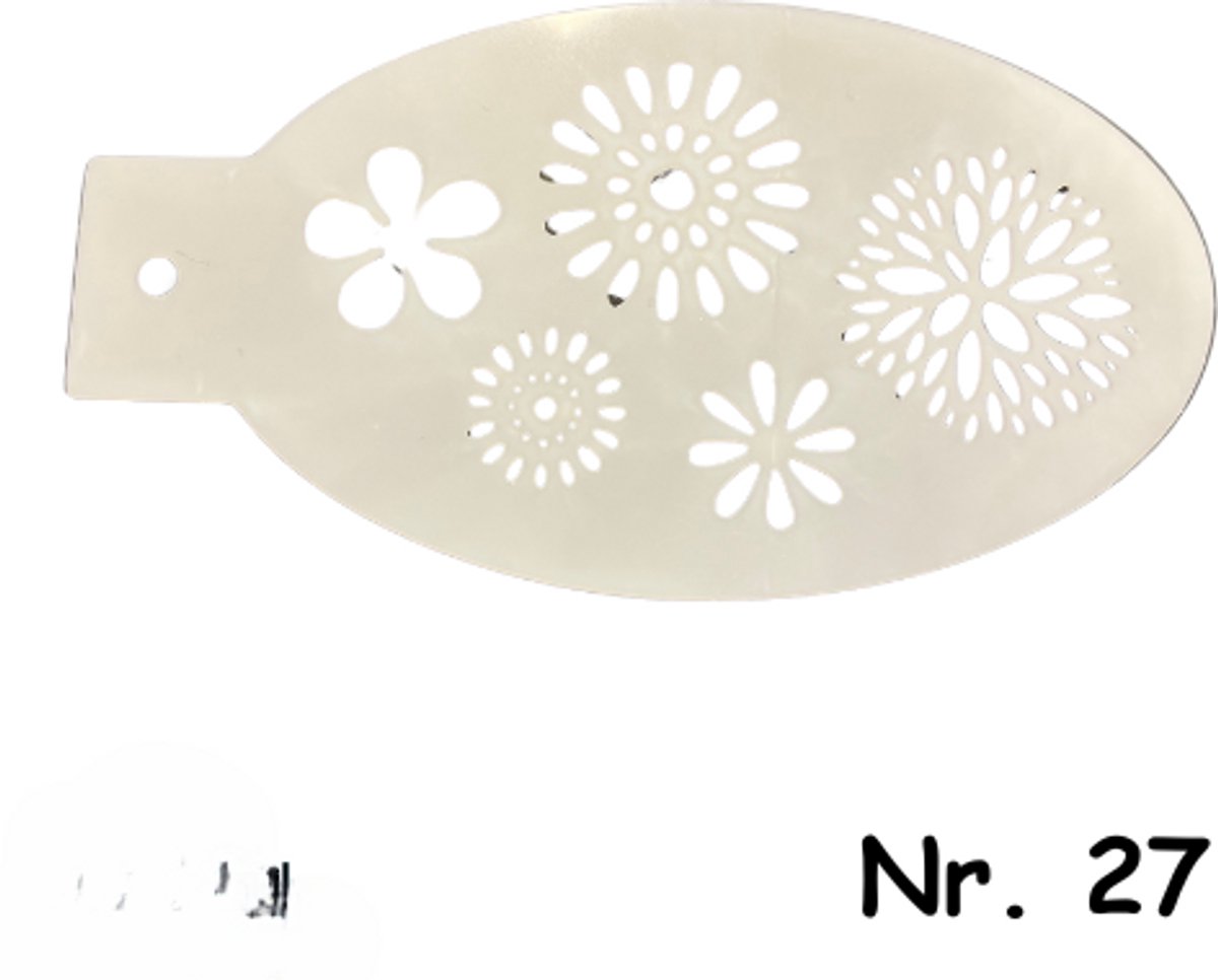 Schminksjabloon - bloemen divers (nr. 27) - 12 cm