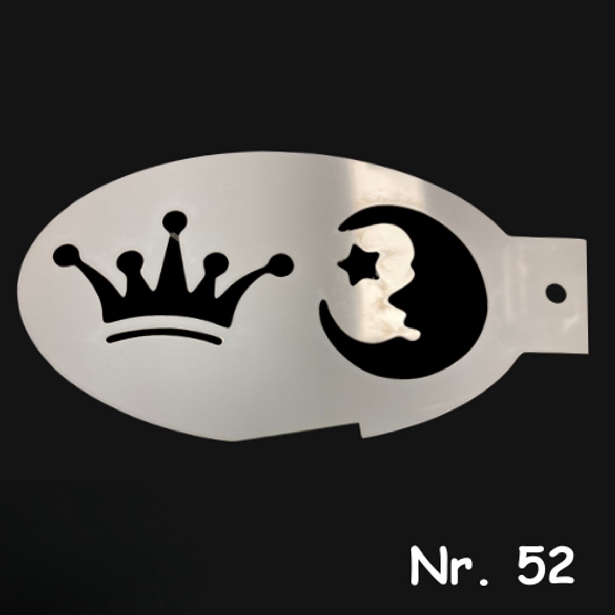 Schminksjabloon - maan & kroontje (nr. 52) - 12cm