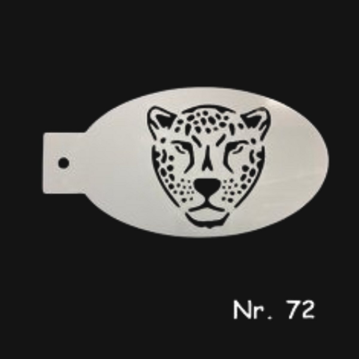Schminksjabloon - panter hoofd (nr. 72) - 12cm