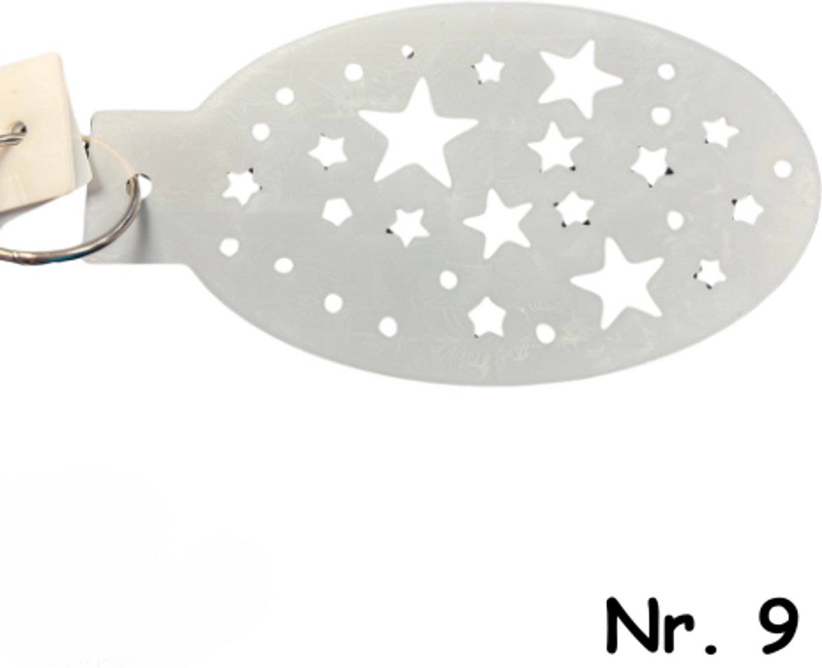 Schminksjabloon - sterren divers (nr. 9) - 12cm