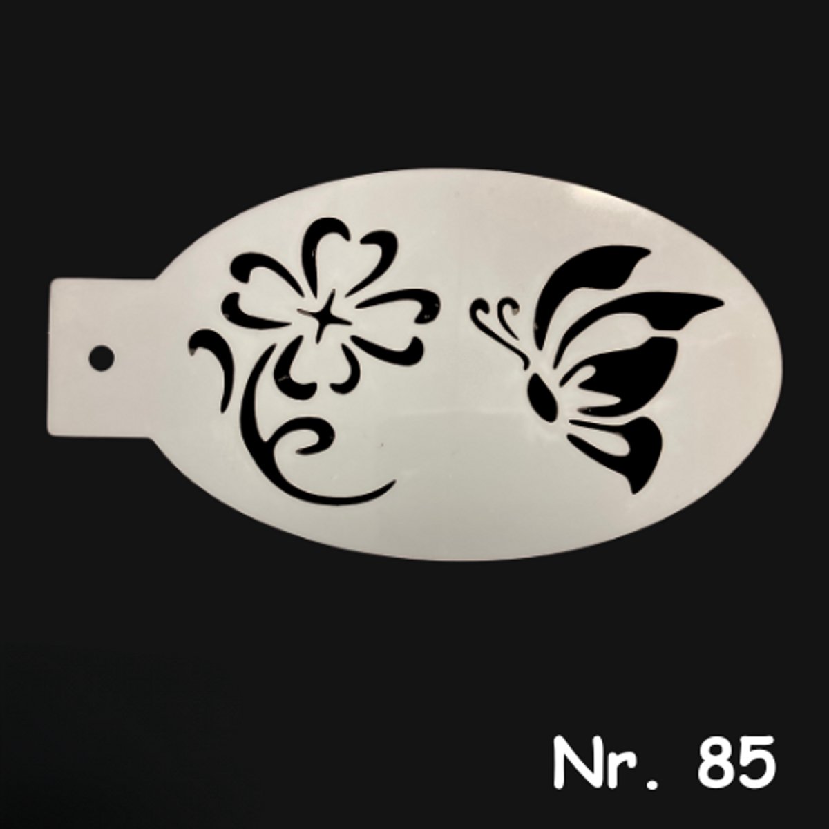 Schminksjabloon - vlinder en bloem (nr. 85) - 12cm