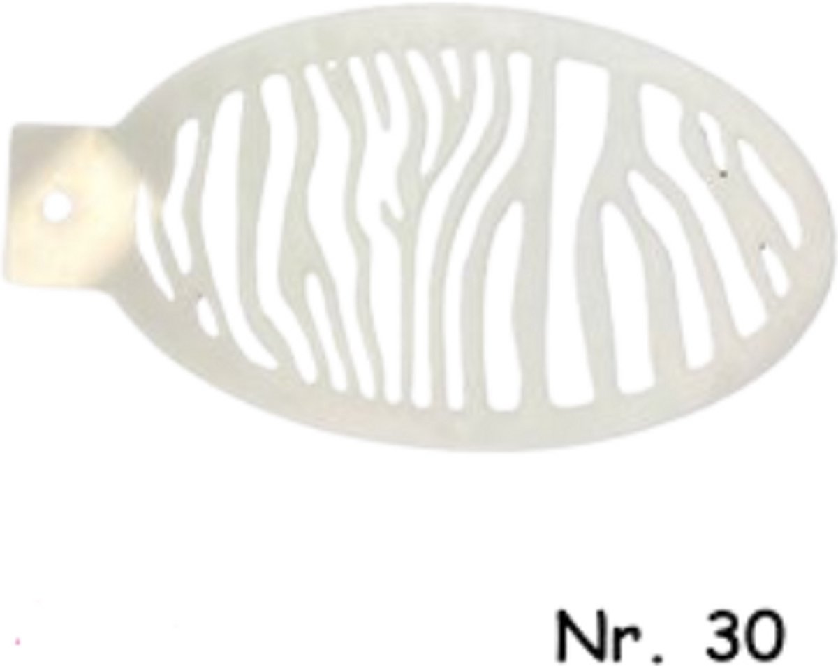 Schminksjabloon - zebrahuid (nr. 30) - 12cm