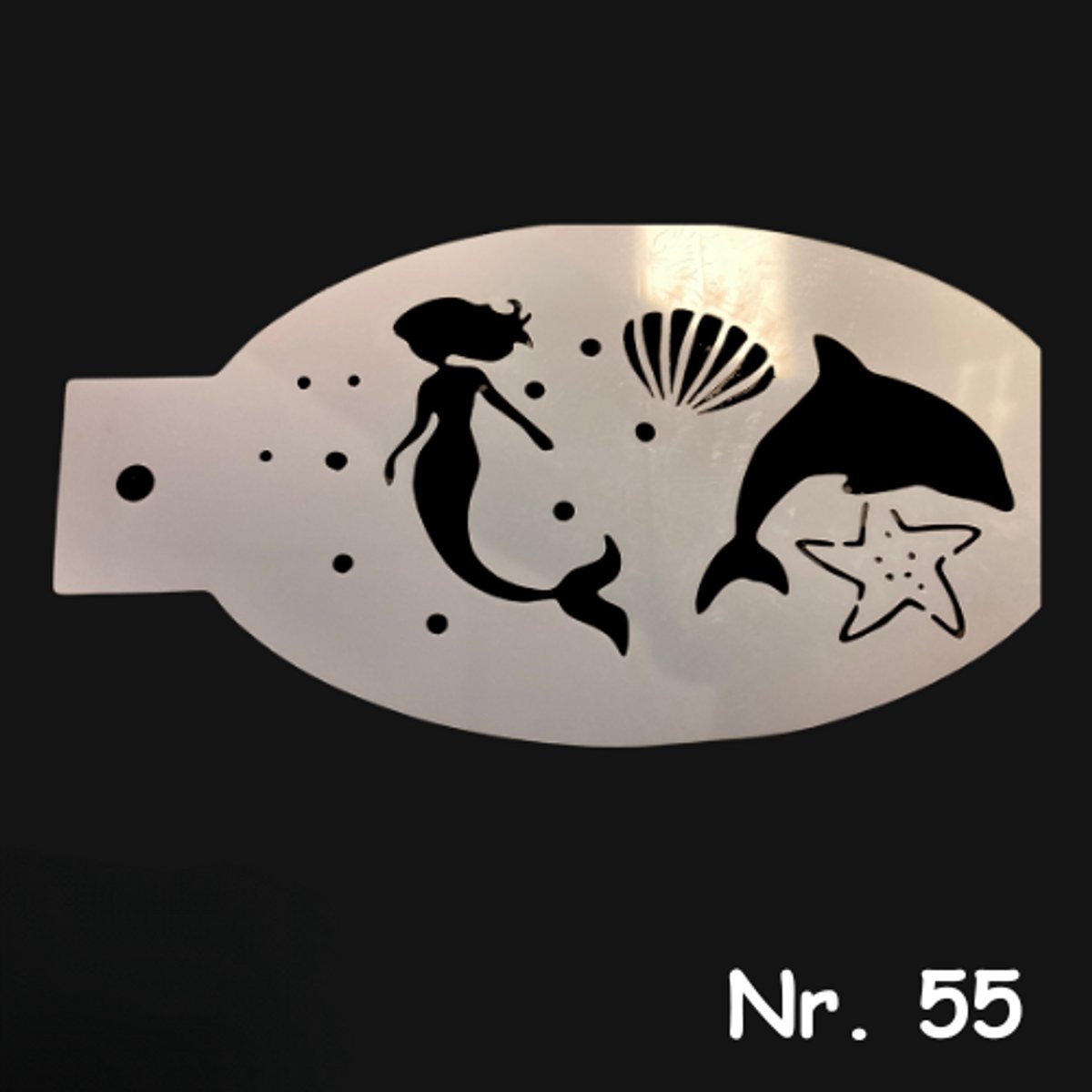 Schminksjabloon - zeemeermin onderwaterwereld (nr. 55) - 12cm