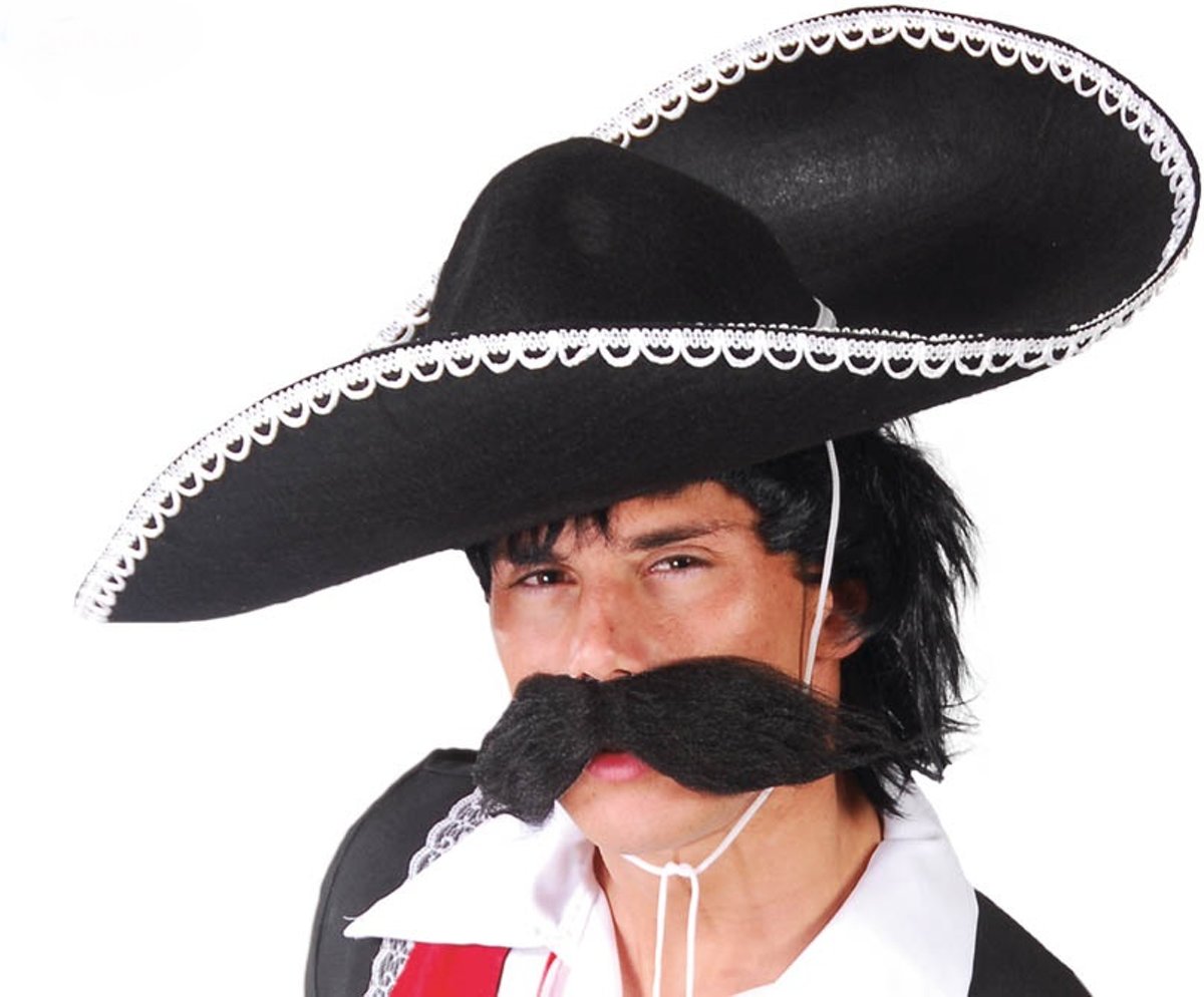 sombrero - zwart - 55cm