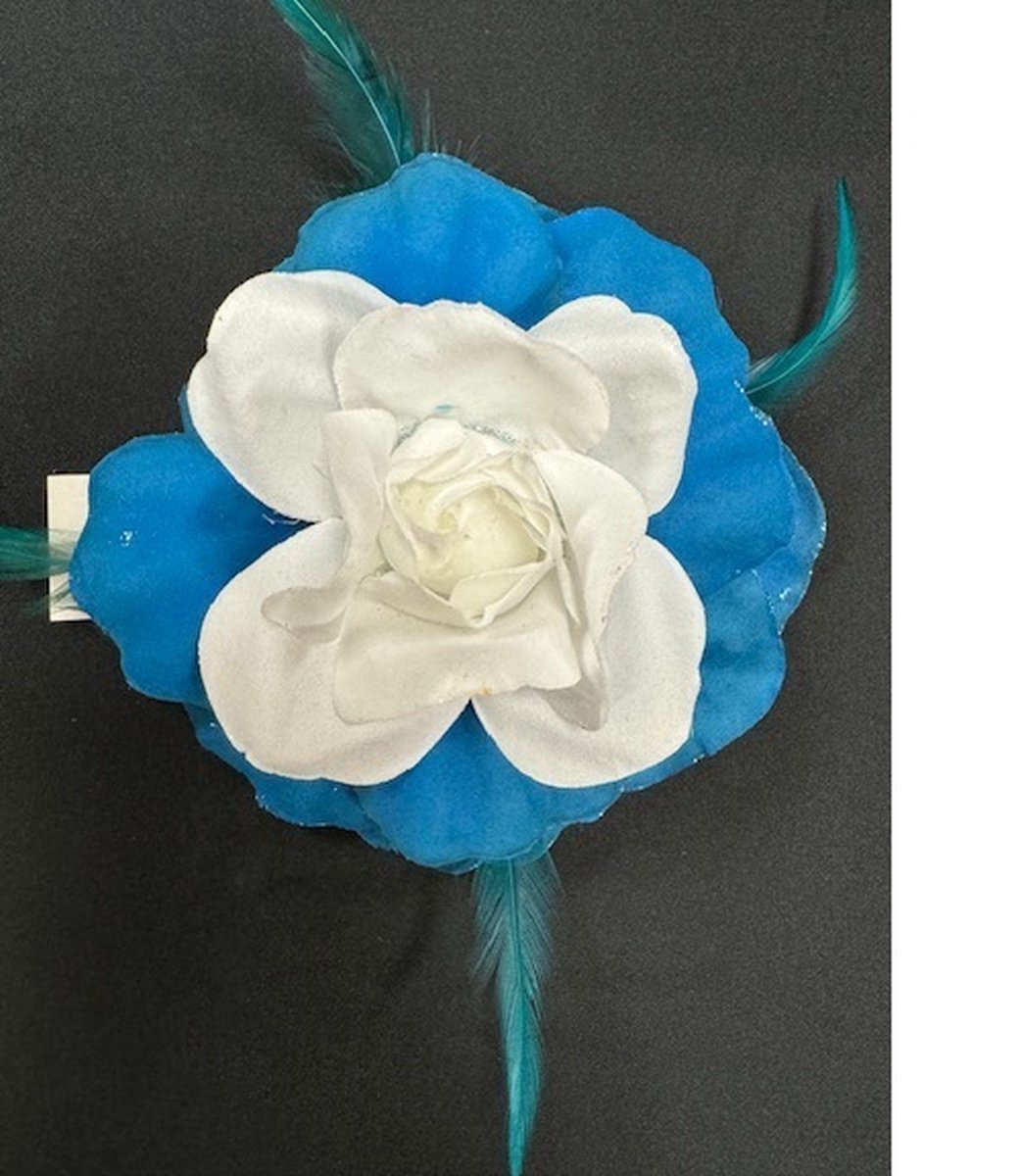 Luxe bloem blauw wit