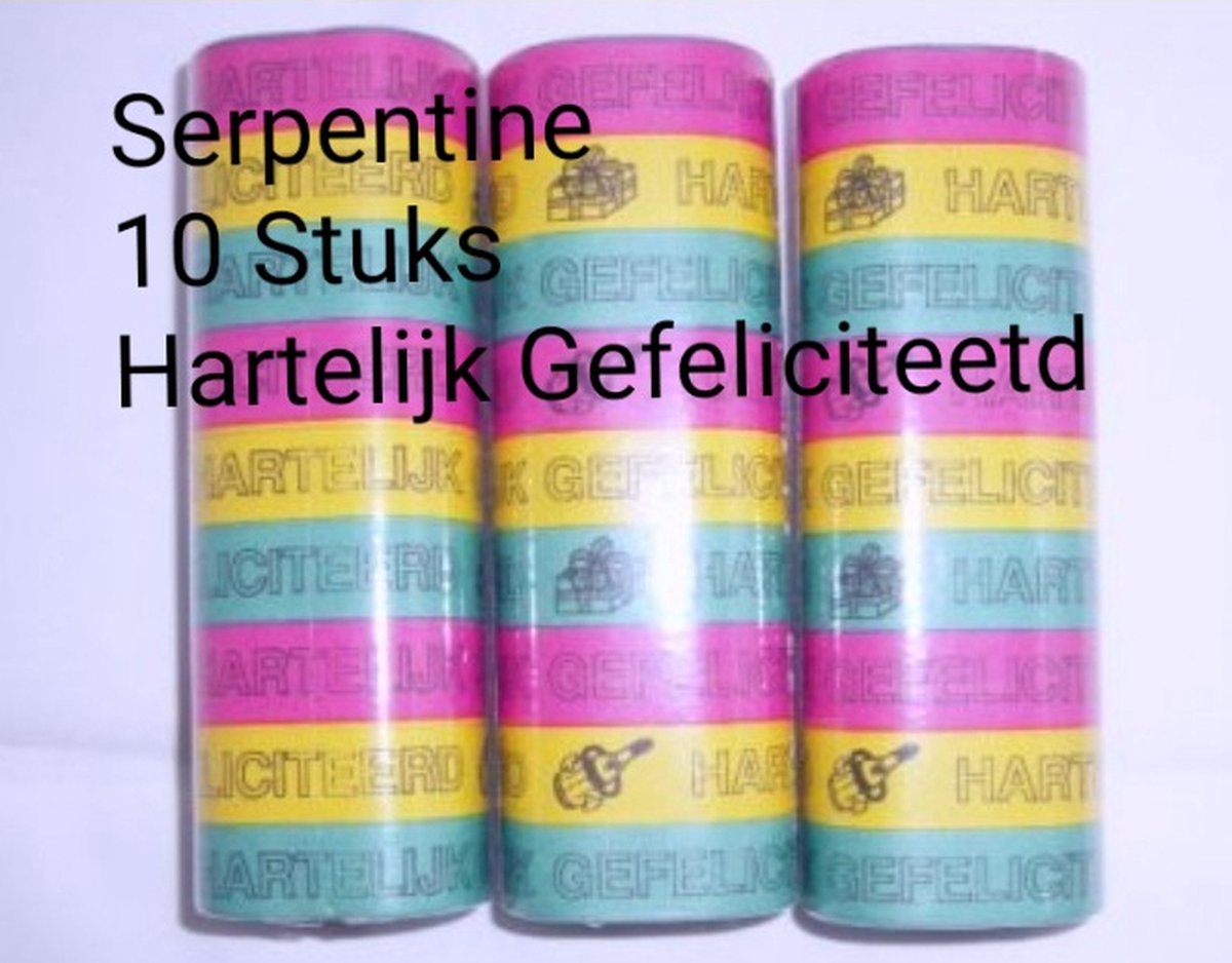 10 x Serpentine rollen Hartelijk Gefeliciteerd , Verjaardag, Sarah, Abraham, Kinderen