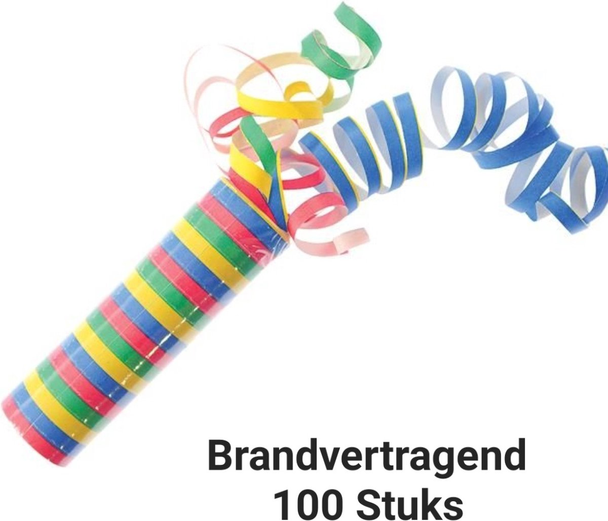 100 stuks: Brandvertragende serpentines in 5 kleuren - 4m - brandvertragend/ Brandveilig, Carnaval, Themafeest