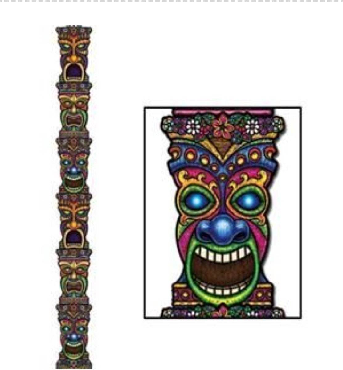 2 x Decoratie Totempaal, 155 cm groot, Themafeest, Decoratie