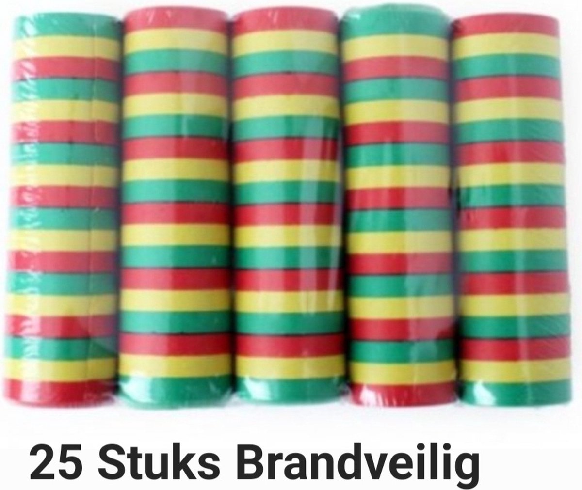 25 x Serpentine Rood/ Geel/ Groen Brandveilig, Carnaval