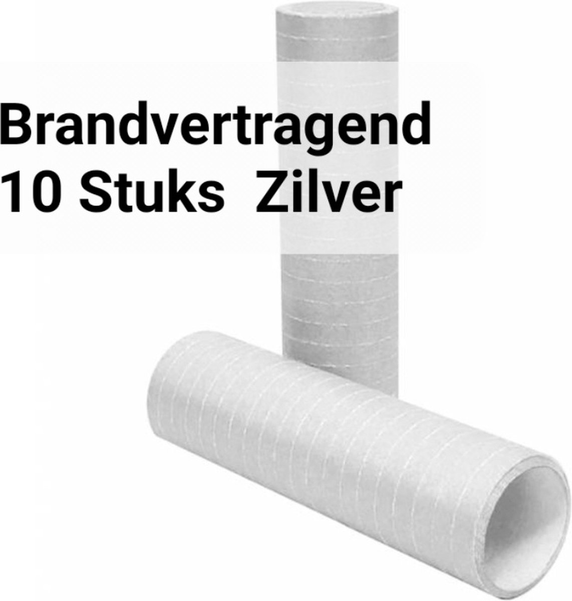 Serpentine BRANDVERTRAGEND, Brandveilig, Zilver, 10 rolletjes, Carnaval, Kerstmis, Nieuwjaar, 25 jarig Huwelijk, Verjaardag, Horeca, Communie
