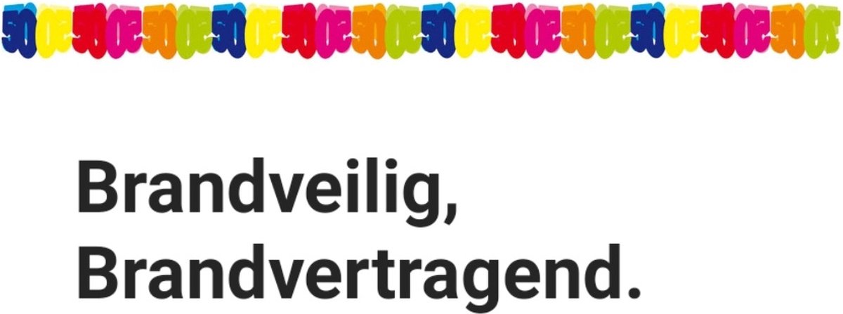 Slinger cijfer 50 Brandvertragend/ Brandveilig, Verjaardag, Sarah/ Abraham, Jubileum.