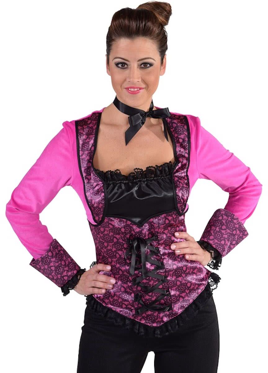 Top met korset Burlesque Pink-Maat:S