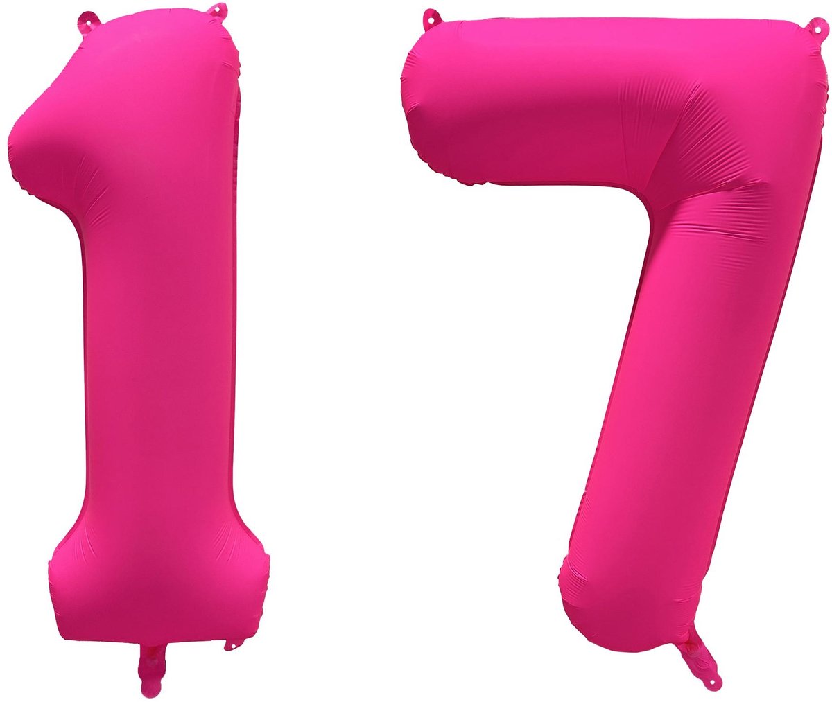 Folieballon 17 jaar - Neon Roze - 86 cm