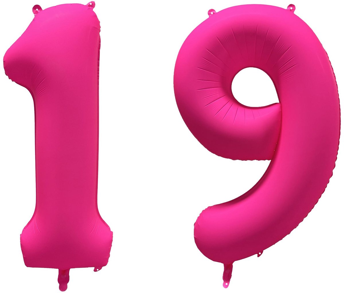 Folieballon 19 jaar - Neon Roze - 86 cm