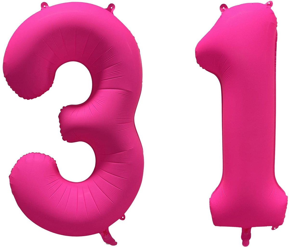 Folieballon 31 jaar - Neon Roze - 86 cm
