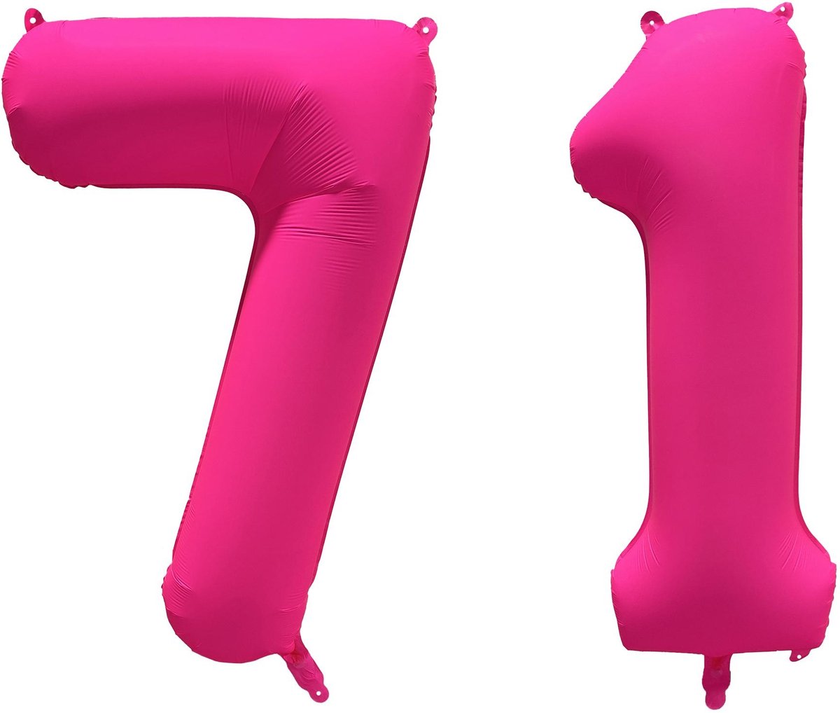 Folieballon 71 jaar - Neon Roze - 86 cm
