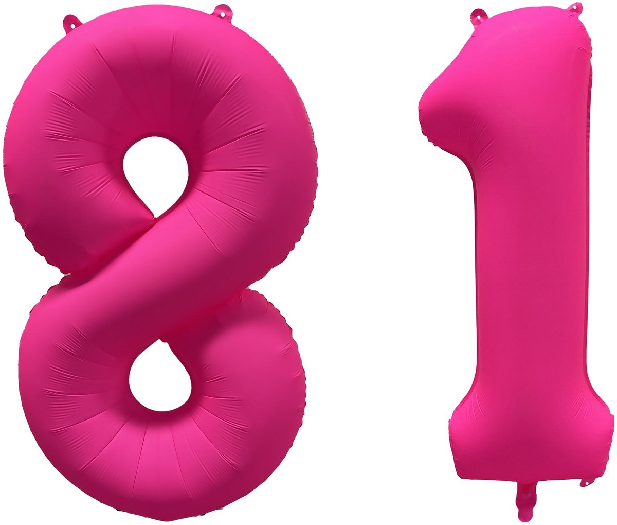 Folieballon 81 jaar - Neon Roze - 86 cm