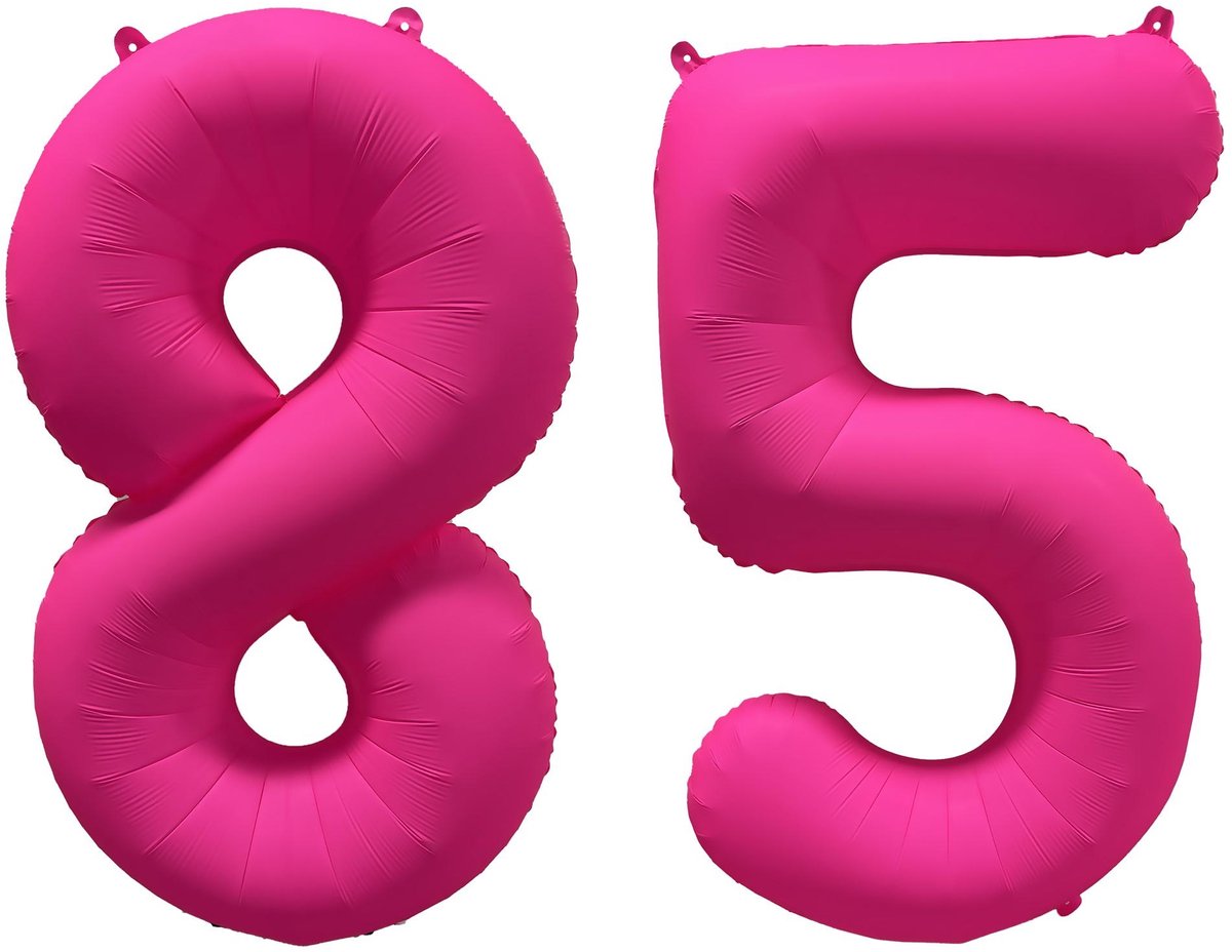 Folieballon 85 jaar - Neon Roze - 86 cm