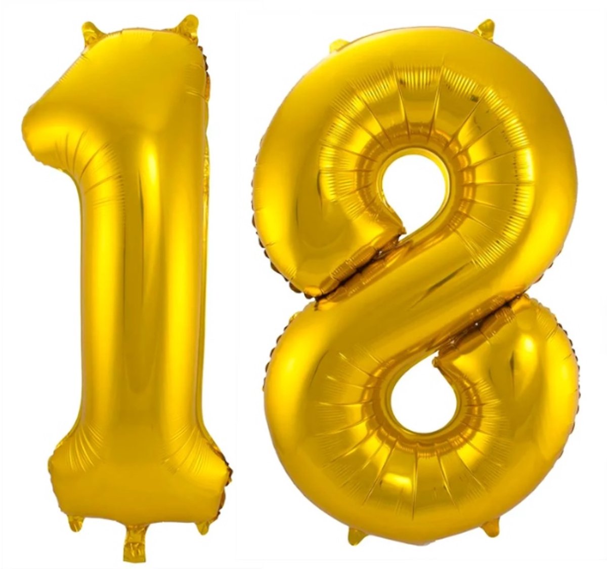 Folieballon Cijfer 18 - Goud - 86 cm