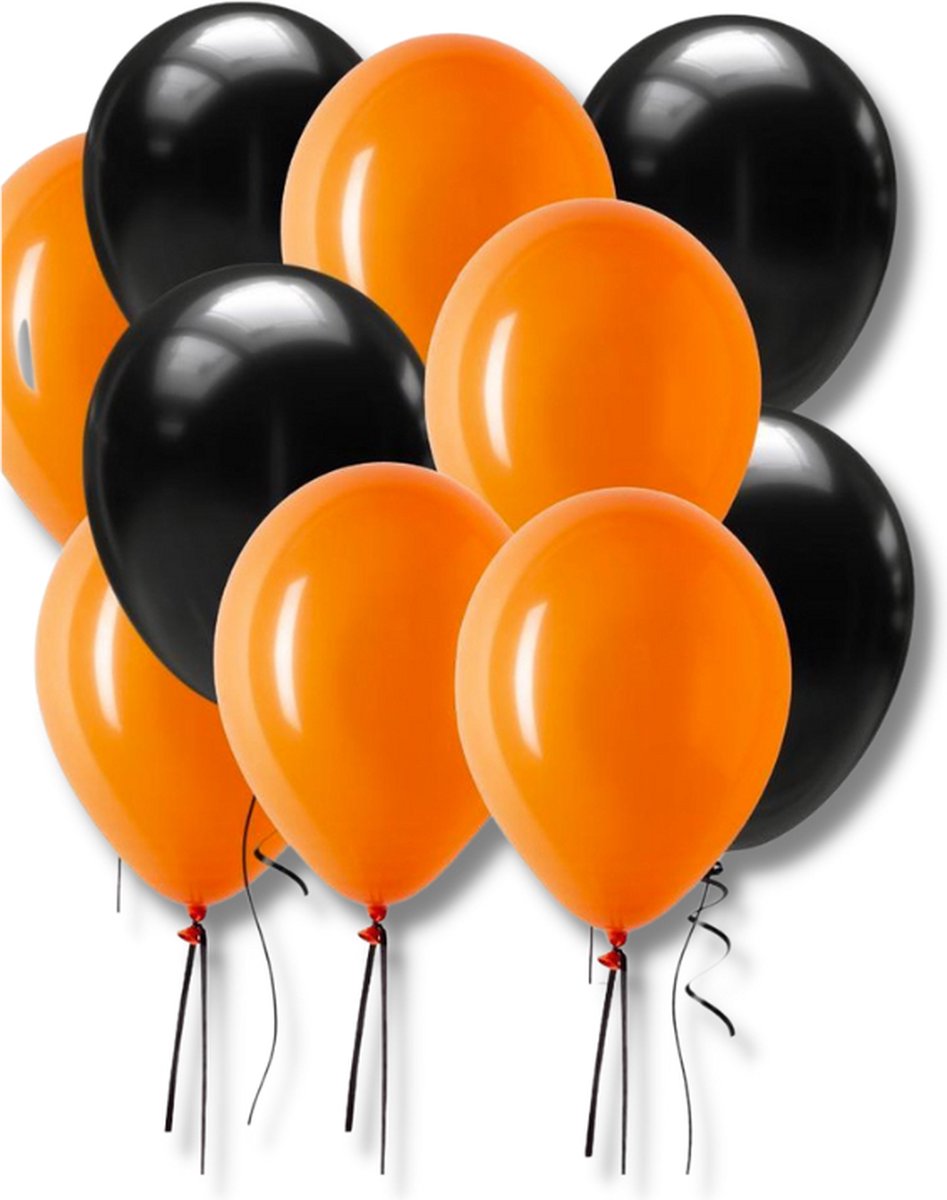 Festivz 40 stuks Halloween Oranje Zwart Ballonnen – Decoratie – Feestversiering - Halloween – Orange - Feest