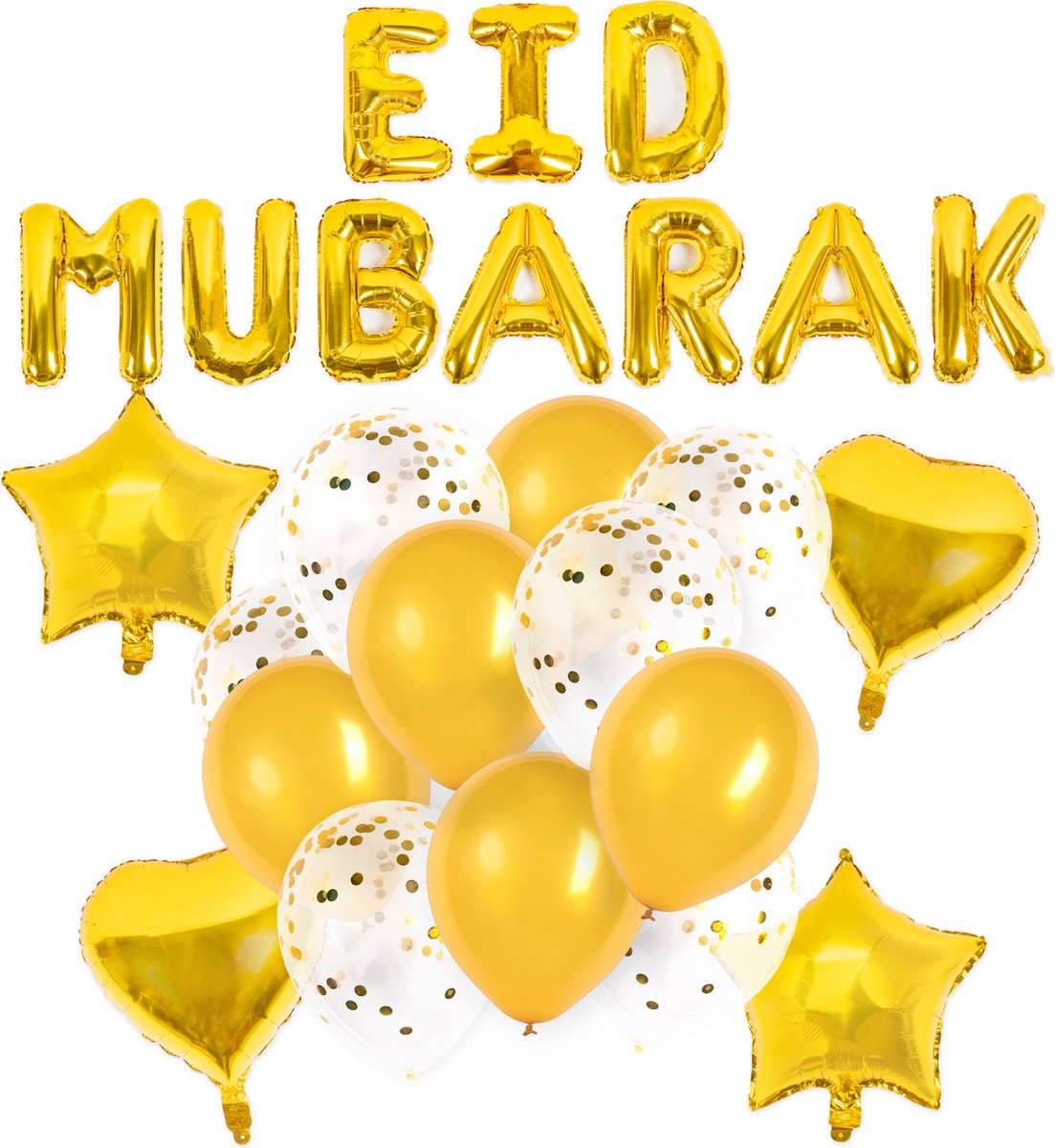 Festivz Eid decoratie - Eid Mubarak - Ramadan Feestdecoratie - Papieren Confetti - Ramadan Decoratie - Eid-al Fitr - Goud